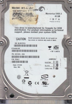 SeagateST940815A40 GBIDE2.5