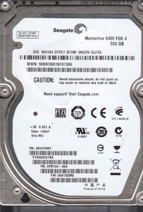 SeagateST9500327AS500 GBSATA2.5