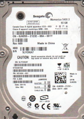 SeagateST960815A60 GBIDE2.5