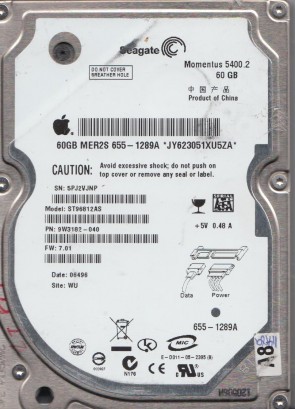 ST96812A Seagate 60GB IDE 2.5 Inch Hard Drive