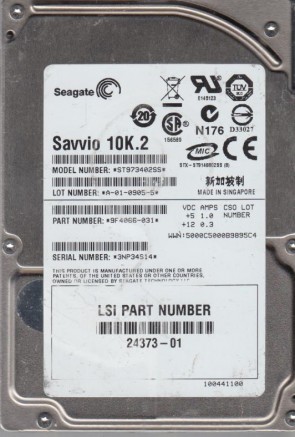 ST973402SS Seagate 73GB SAS 2.5 Inch Hard Drive
