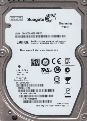 ST9750422AS Seagate 750GB SATA 2.5 Inch Hard Drive