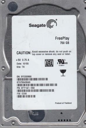 ST9750430AS Seagate 750GB SATA 2.5 Inch Hard Drive