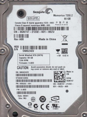 SeagateST980813ASG80 GBSATA2.5