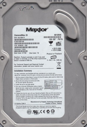 MaxtorSTM3120814A120 GBIDE3.5