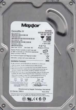 MaxtorSTM3160812AS160 GBSATA3.5