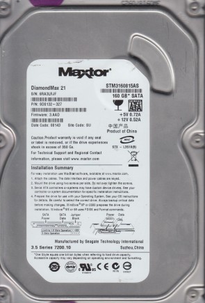 MaxtorSTM3160815AS160 GBSATA3.5