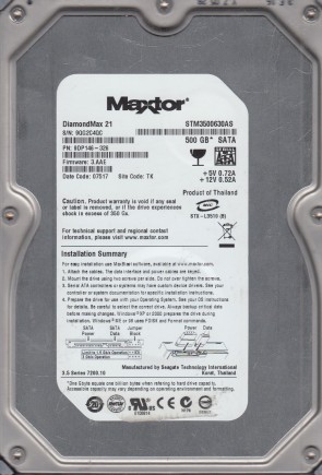 MaxtorSTM3500630AS500 GBSATA3.5