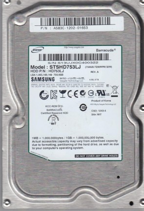 STSHD753LJ Seagate 750GB SATA 3.5 Inch Hard Drive