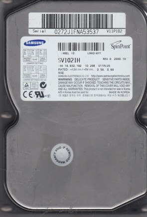 SV1021H Samsung 10.2GB IDE 3.5 Inch Hard Drive
