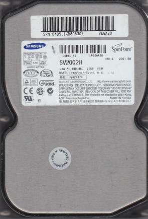 SV2002H Samsung 20GB IDE 3.5 Inch Hard Drive