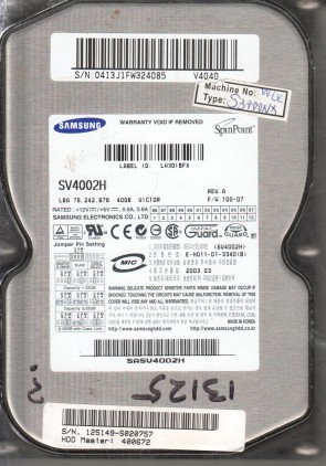 SV4002H Samsung 40GB IDE 3.5 Inch Hard Drive