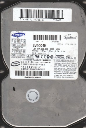 SV6004H Samsung 60GB IDE 3.5 Inch Hard Drive