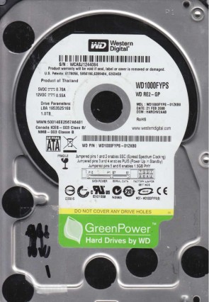 WD1000FYPS Western Digital 1TB SATA 3.5 Inch Hard Drive