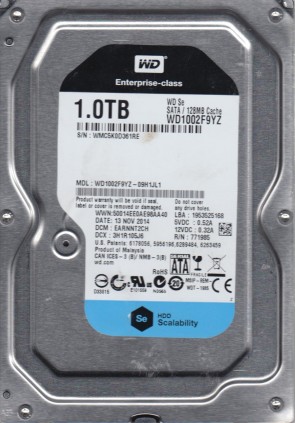 WD1002F9YZ Western Digital 1TB SATA 3.5 Inch Hard Drive