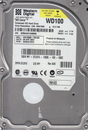 WD100BB Western Digital 10GB IDE 3.5 Inch Hard Drive