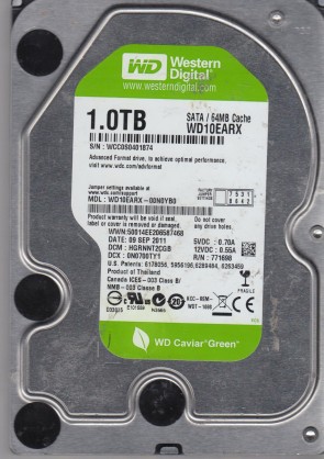 WD10EARX Western Digital 1TB SATA 3.5 Inch Hard Drive