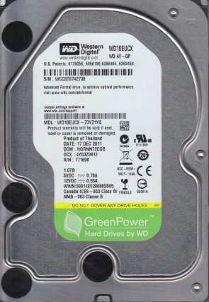WD10EUCX Western Digital 1TB SATA 3.5 Inch Hard Drive