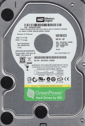 WD10EVCS Western Digital 1TB SATA 3.5 Inch Hard Drive