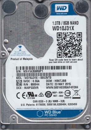 WD10J31X Western Digital 1TB SATA 2.5 Inch Hard Drive