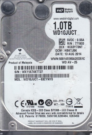 WD10JUCT Western Digital 1TB SATA 2.5 Inch Hard Drive