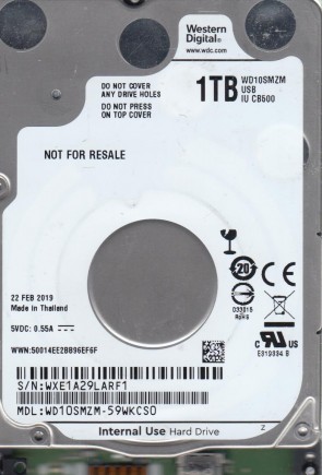WD10SMZM Western Digital 1TB USB 2.5 Inch Hard Drive