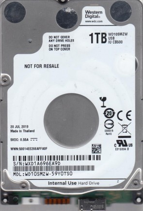 WD10SMZW Western Digital 1TB USB 2.5 Inch Hard Drive
