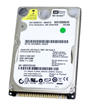 Western DigitalWD1200BEAE120 GBIDE2.5