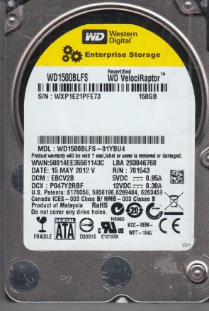 WD1500BLFS Western Digital 150GB SATA 2.5 Inch Hard Drive