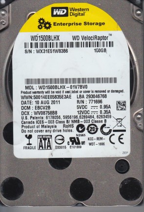 WD1500BLHX Western Digital 150GB SATA 2.5 Inch Hard Drive