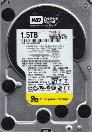 WD1502FYPS Western Digital 1.5TB SATA 3.5 Inch Hard Drive