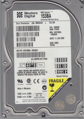 WD153BA Western Digital 15.3GB IDE 3.5 Inch Hard Drive