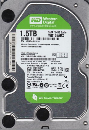 WD15EARX Western Digital 1.5TB SATA 3.5 Inch Hard Drive