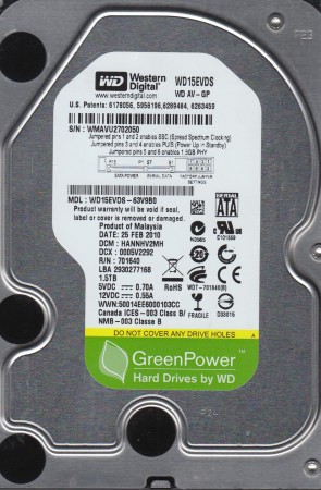WD15EVDS Western Digital 1.5TB SATA 3.5 Inch Hard Drive