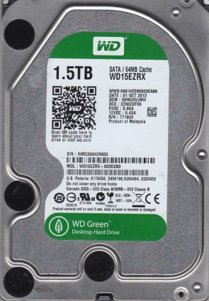 WD15EZRX Western Digital 1.5TB SATA 3.5 Inch Hard Drive