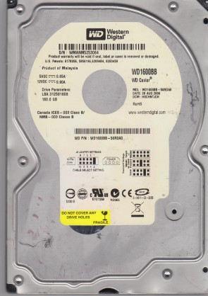 WD1600BB Western Digital 160GB IDE 3.5 Inch Hard Drive
