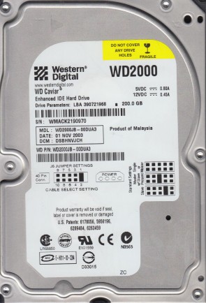 WD2000JB Western Digital 200GB SATA 3.5 Inch Hard Drive