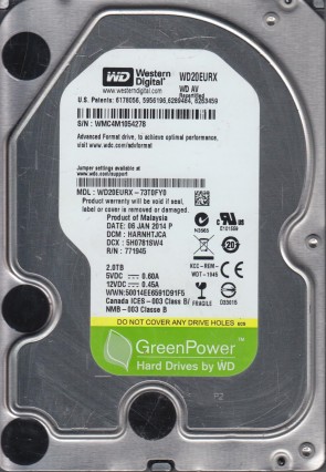 WD20EURX Western Digital 2TB SATA 3.5 Inch Hard Drive