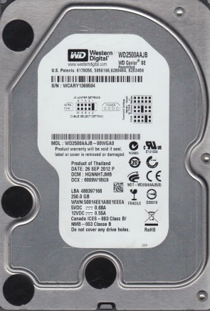 WD2500AAJB Western Digital 250GB IDE 3.5 Inch Hard Drive