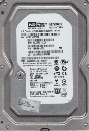WD2500AAKS Western Digital 250GB SATA 3.5 Inch Hard Drive