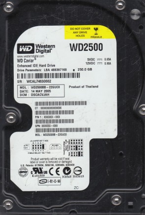 WD2500BB Western Digital 250GB IDE 3.5 Inch Hard Drive