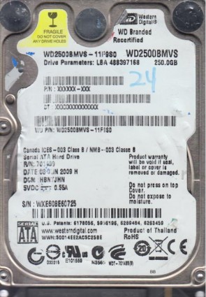 WD2500BMVS Western Digital 250GB SATA 2.5 Inch Hard Drive
