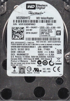 WD2500HHTZ Western Digital 250GB SATA 2.5 Inch Hard Drive