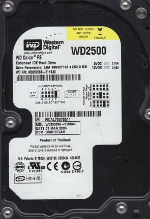 WD2500SB Western Digital 250GB IDE 3.5 Inch Hard Drive