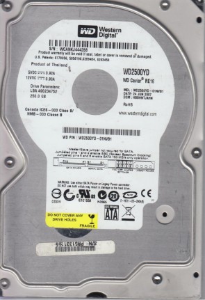 WD2500YD Western Digital 250GB SATA 3.5 Inch Hard Drive
