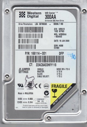 WD300AA Western Digital 30GB IDE 3.5 Inch Hard Drive