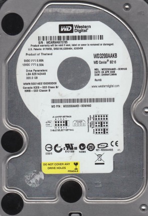 WD3200AAKB Western Digital 320GB IDE 3.5 Inch Hard Drive