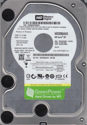 WD3200AAVS Western Digital 320GB SATA 3.5 Inch Hard Drive