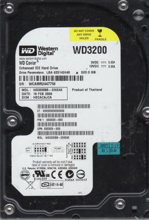 WD3200BB Western Digital 320GB IDE 3.5 Inch Hard Drive
