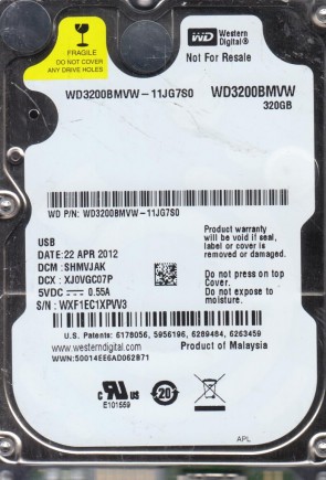 WD3200BMVW Western Digital 320GB USB 2.5 Inch Hard Drive
